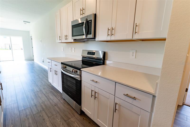 Kitchen with stainless steel appliances