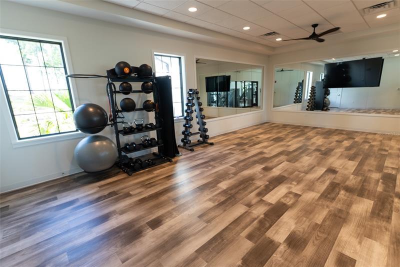 Fitness center studio inside the clubhouse